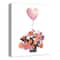 Bouquet of Flowers with Heart Balloon Canvas Wall Art